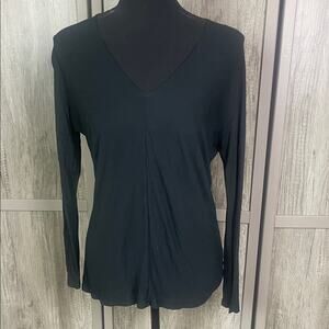 Vince Rounded V-neck long Sleeve Pullover Loose Fit Top Women's XS